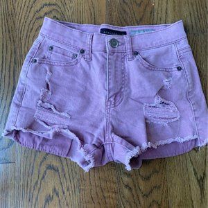 Unique ripped light purple shorts